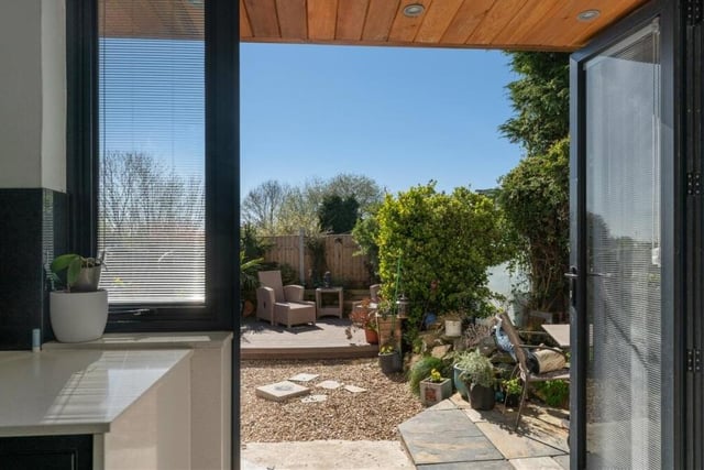 When the sun is shining, fling open the kitchen doors, enjoy the view or step into the back garden for a sit-down and a cuppa.