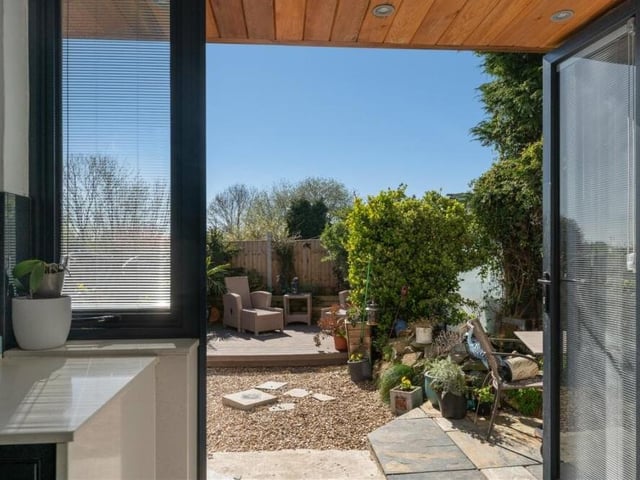 When the sun is shining, fling open the kitchen doors, enjoy the view or step into the back garden for a sit-down and a cuppa.