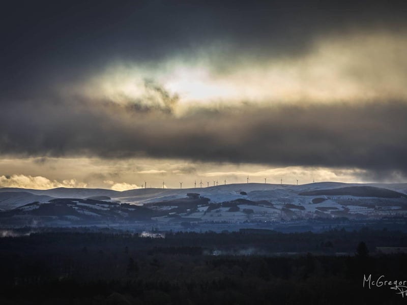 Allan McGregor photographed a spectacular sky over the turbines at Auchterarder.