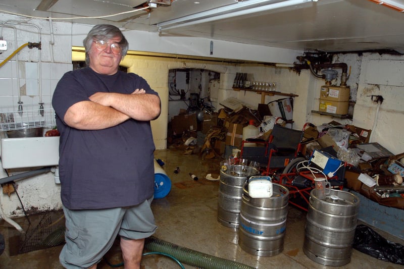 Terry White, owner of The Vale Hotel in 2007, saw his Warsop Vale cellar destroyed by floods.