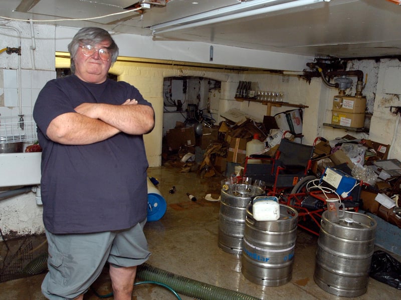 Terry White, owner of The Vale Hotel in 2007, saw his Warsop Vale cellar destroyed by floods.