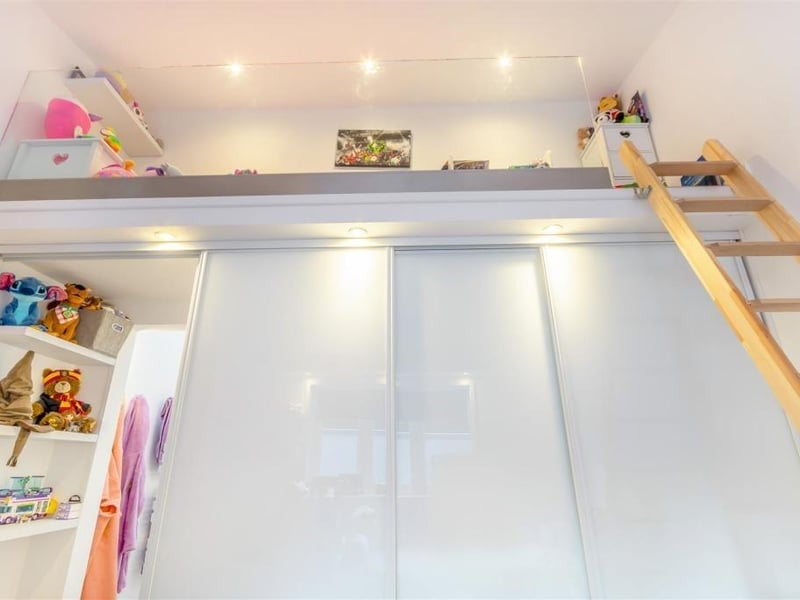 And if you were wondering what the ladder was for in the second bedroom, all is revealed here. It leads up to a mezzanine floor with glass balustrade. Ingenious, eh?