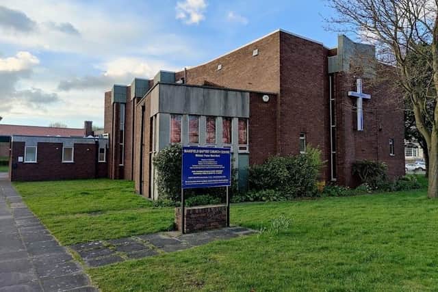 Work to five trees in the grounds of Mansfield Baptist Church is the subject of a planning application. (PHOTO BY: Google Maps)
