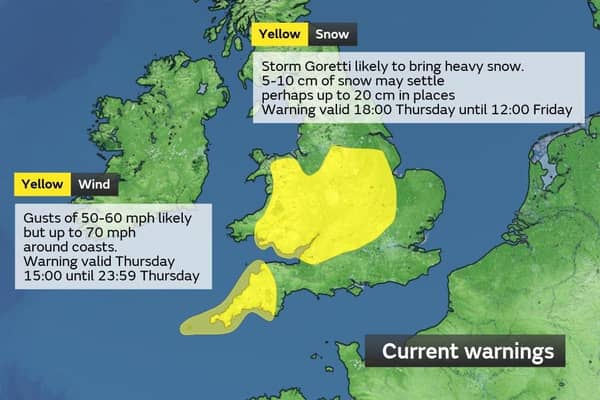 A yellow weather warning for snow has been issued