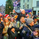 Crowds gathered at Mansfield Christmas lights switch-on 2023 in the Market Place.