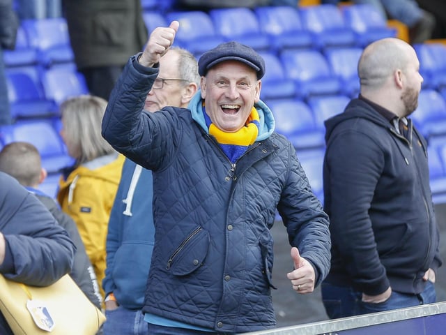 Mansfield Town fans ahead of kick-off at Stockport County.