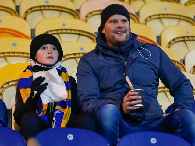 Mansfield fans at the match against Carlisle Utd.