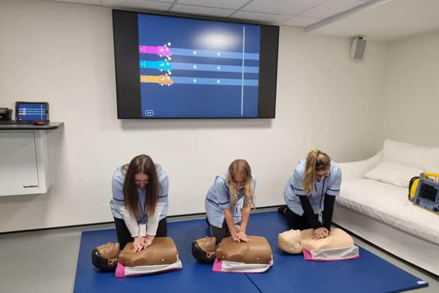 There was a mock CPR challenge using the compression technique