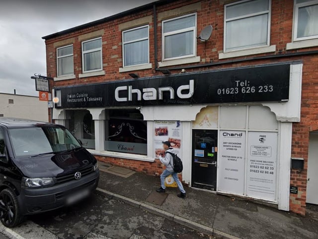 Chand Indian Cuisine on Toothill Road, Mansfield. Last inspected on January 12, 2023.