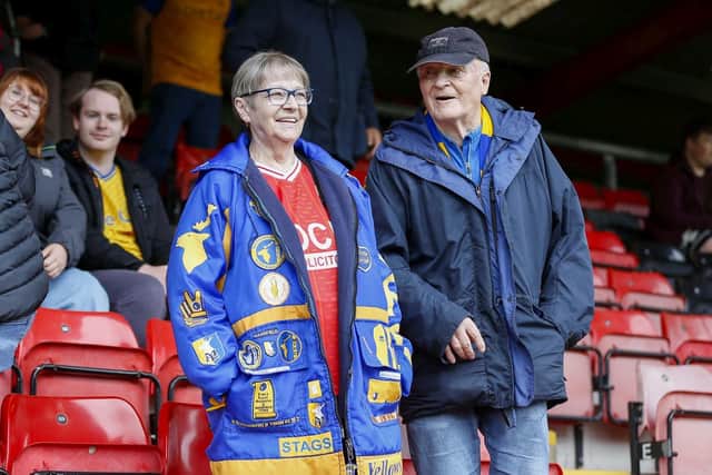 Mansfield Town fans ahead of the opening day draw at Crewe.