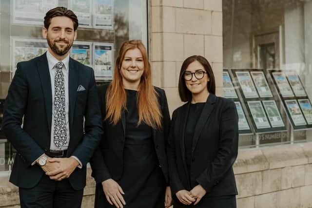 Jon Brown, co-director of award-winning estate agency BuckleyBrown, of Mansfield, with the company's area manager, Amy Shaw, and sales manager Megan Booth.