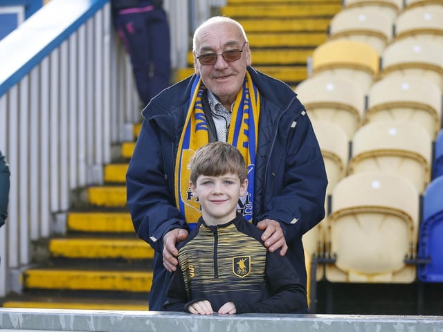 Stags fans during the Sky Bet League 2 match against Swindon Town.