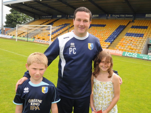 Stags Manager Paul Cox pictured with Luca and Anya Cardasevie