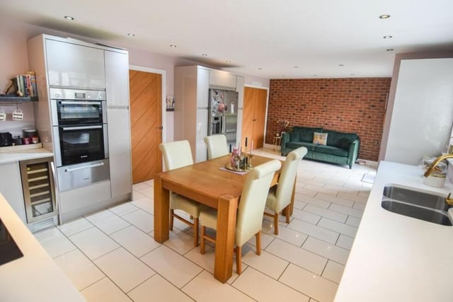 Features in the kitchen'diner include a double oven, warming drawer, ceramic hob, dishwasher and wine cooler.