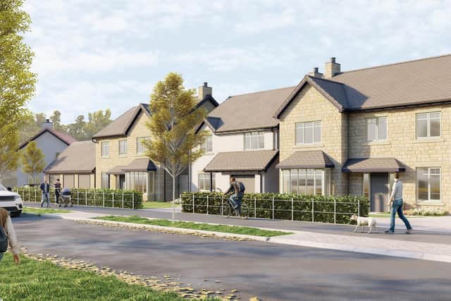 An artist's impression of houses at Top Wighay which can start being built after a change in the plans was approved. Photo: Submitted