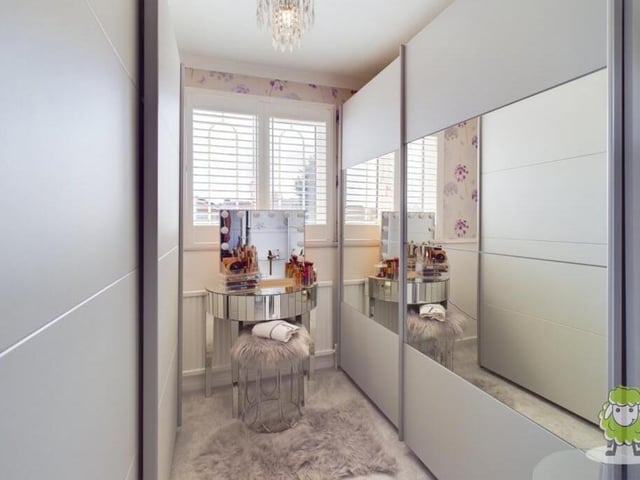 The third bedroom at the £270,000 house is a generously sized single, which is currently being used as a dressing room.
