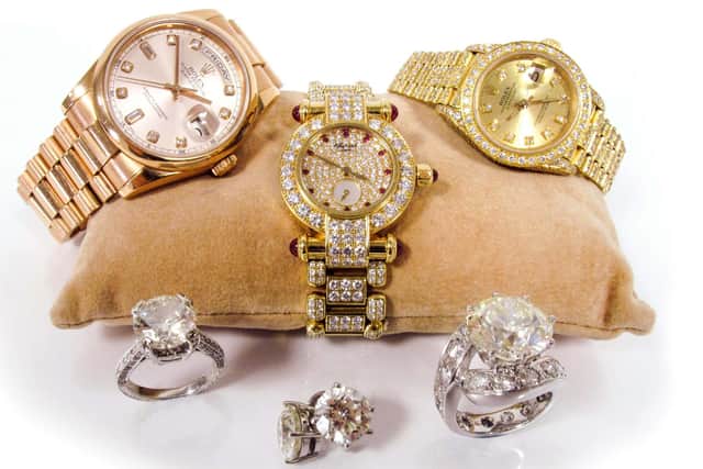 Some jewellery seized under the Proceeds of Crime Act that was auctioned off.