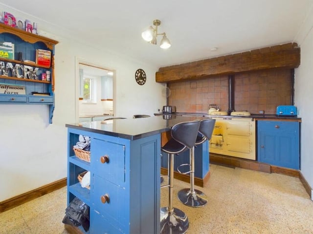 A second image of the breakfast kitchen, which has a distinctly rustic feel.