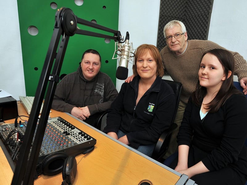 Part of the team at Sherwood Radio, from left secretary Jamie Curt, presenter Emma Lowe, chairman John Pearson and presenter Charlotte Wilson.