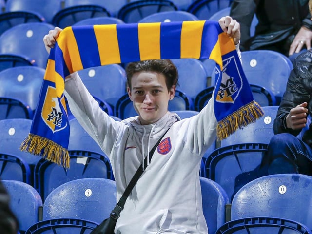Stags fans prior to the Bristol Street Motors Trophy match against Everton FC (U21) at the One Call Stadium
Photo Credit Chris & Jeanette Holloway / The Bigger Picture.media:Mansfield Town fans at last night's defeat to Everton U21.