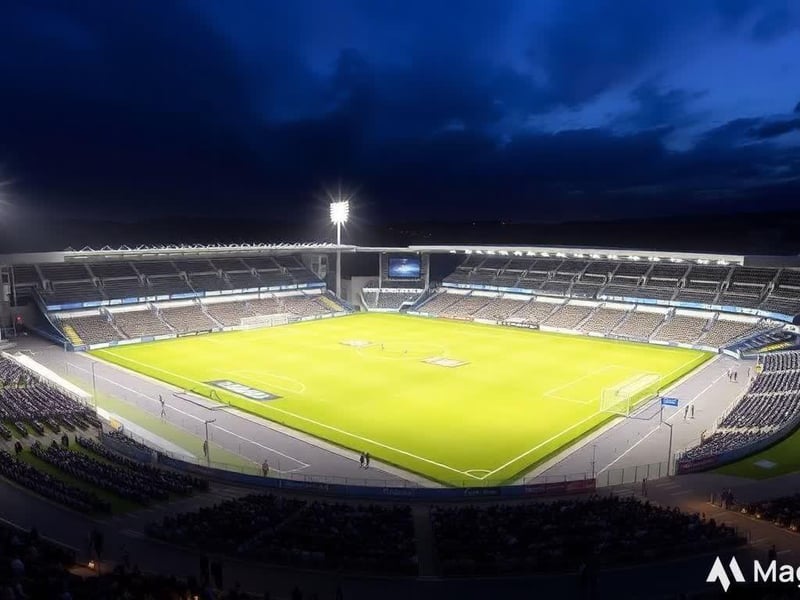This is just one of the stunning options of how Mansfield Town's One Call Stadium could look in 2040, according to AI.