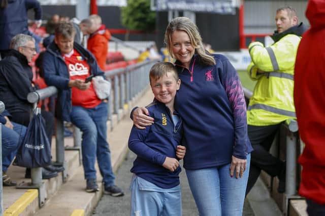 Mansfield Town fans ahead of the opening day draw at Crewe.