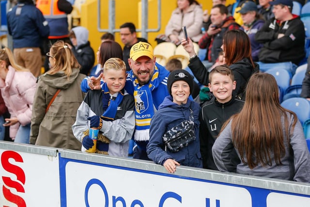 Mansfield Town fans ahead of the win over Stevenage.