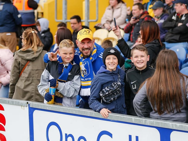 Mansfield Town fans ahead of the win over Stevenage.