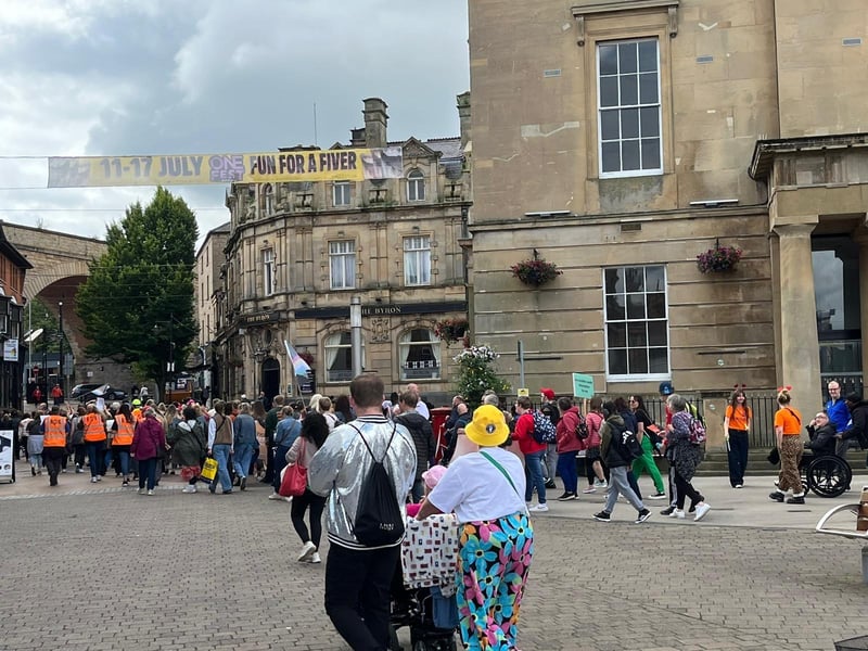A 'march for more' was held in Mansfield town centre.