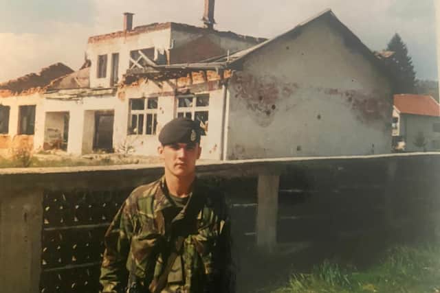 Tim during his tour of Bosnia in the nineties