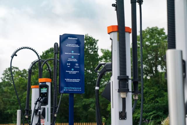 Eight new high-powered EV chargers will add up to 100 miles of range in just 15-20 minutes of charge.