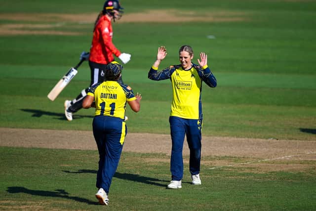 Hampshire Hawks' Georgia Adams starred with bat and ball as The Blaze were beaten.