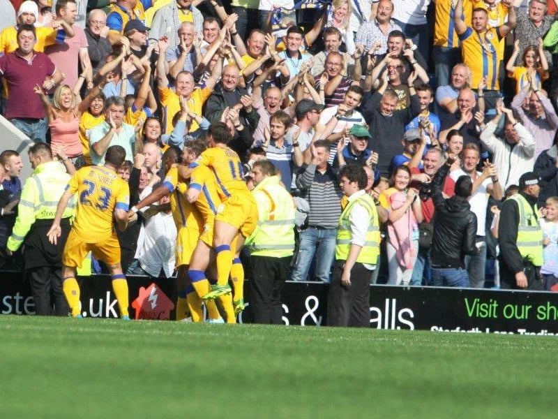 Derby day delight after victory at Chesterfield in 2013.