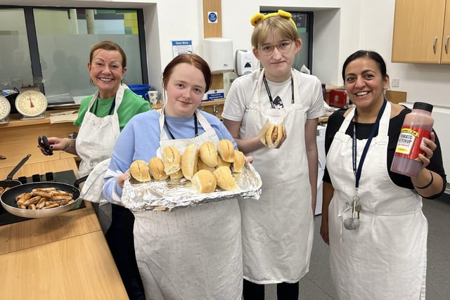 Sausage and breakfast cobs were on sale in the foundation studies kitchen