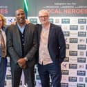 Local Heroes, from left, Tony Woodcock, Viv Anderson and Garry Birtles, at the premiere of Local Heroes. Picture: Ritchie Sumpter/Alamy Live News.
