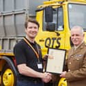 Gary Burnett,  QTS group’s operations director for England and Wales, receives the Armed Forces Covenant award