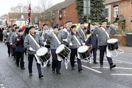 2010: A marching band leads the parade, taken on Remembrance Day in Eastwood.