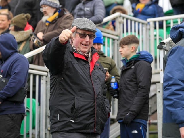 Mansfield Town fans enjoy the day at Newport County.