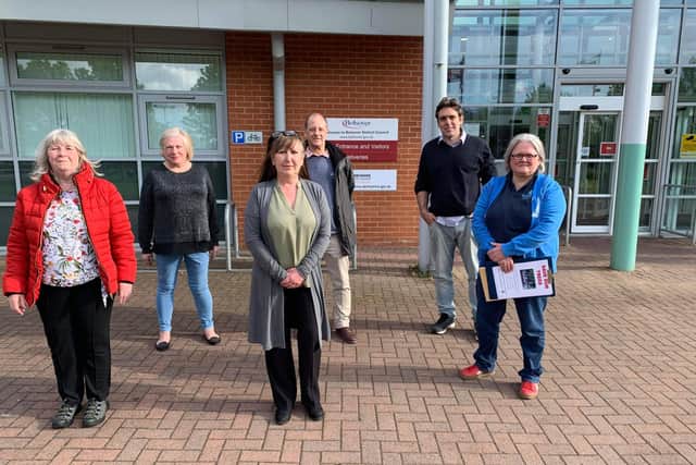Campaigners from Glapwell hand over their petition to Bolsover District Council.