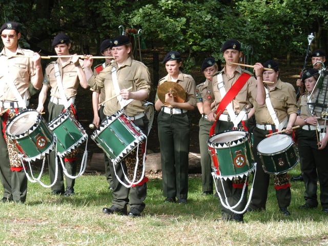 Nottinghamshire Army Cadet Force B. Company, which takes in the Worksop, Retford, Warsop and Sutton areas formed up with the Cadet Force Band and Standard.
Pictured - the band getting ready for the parade. Do you recognise anyone?