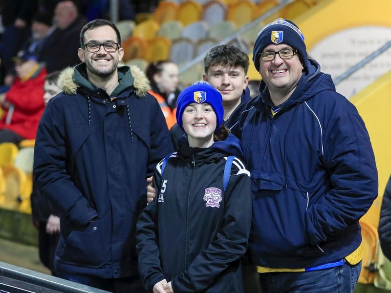 Mansfield Town fans ahead of the defeat to MK Dons.