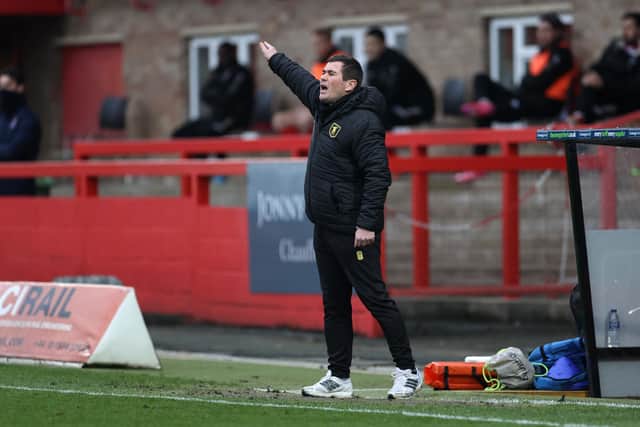 Nigel Clough wants Mansfield to secure safety before any attention turns to a play-off push. (Photo by Eddie Keogh/Getty Images)