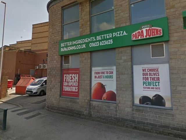 Papa Johns on Stockwell Gate, Mansfield, was given a five-out-of-five rating after an assessment on August 11.