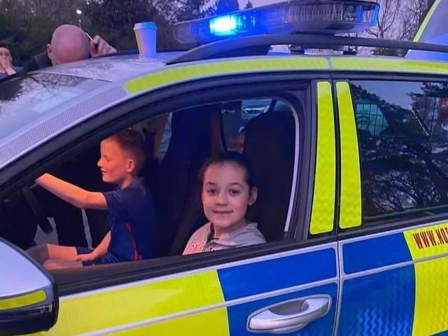 Some of the young people had the chance to sit in a patrol car.