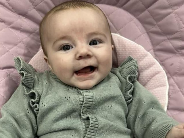 This photo of Noa Lily Taylor, three months, was sent to us by Danielle Montgomery