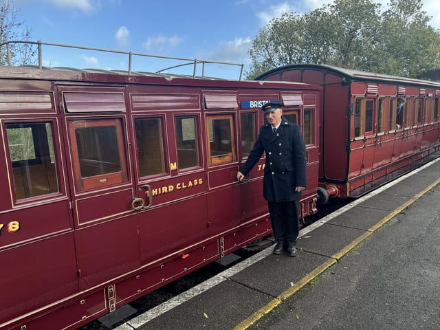 Train guard Chris Deeth has been involved at the Midland Railway Centre for many years.