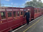 Train guard Chris Deeth has been involved at the Midland Railway Centre for many years.