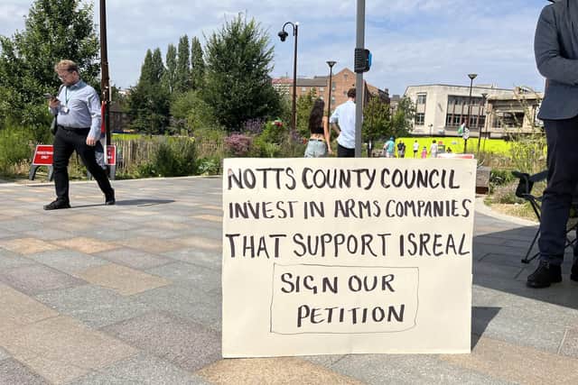 Hundreds of signatures were collected by action group volunteers at a peaceful Pro-Palestine demonstration in Nottingham city centre