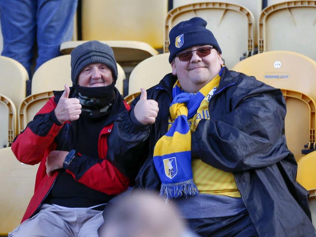 Mansfield Town fans ahead of the victory over Notts County.