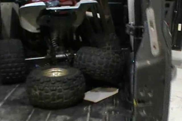 Police found a Yamaha quadbike in the back of the van
